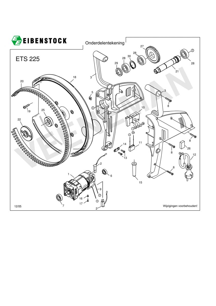 eibenstock onderdelen ets 225 schuurmachine.