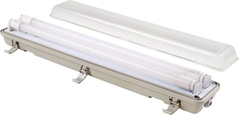 dubbele tl armatuur met led buizen t8 2 x 24 watt energie zuinig.