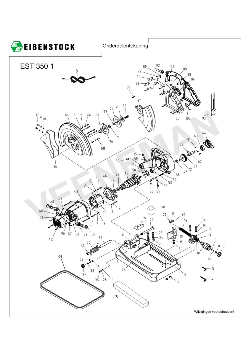 Onderdelen steenzaag EST 350.1 Eibenstock